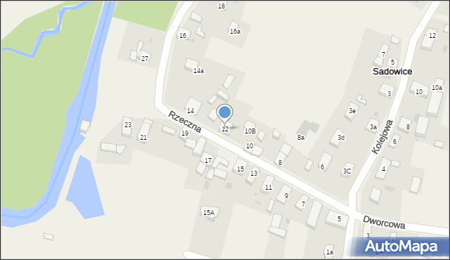 Sadowice, Rzeczna, 12, mapa Sadowice