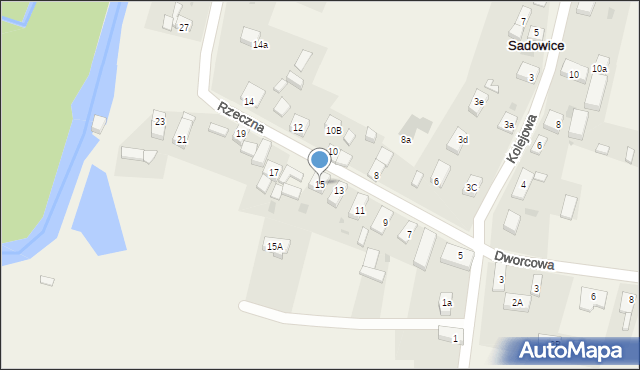 Sadowice, Rzeczna, 15, mapa Sadowice