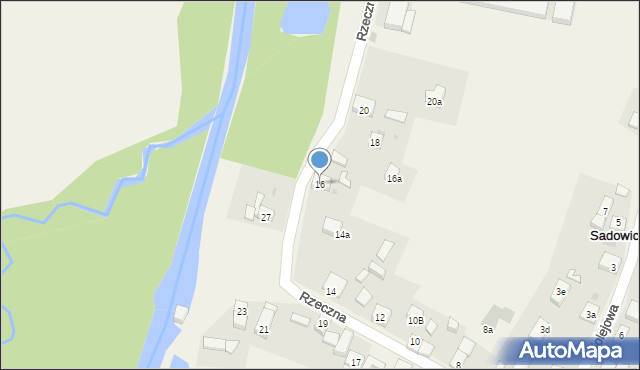 Sadowice, Rzeczna, 16, mapa Sadowice