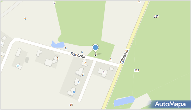 Sady, Rzeczna, 4, mapa Sady