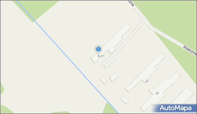 Santoczno, Rzeczna, 7, mapa Santoczno
