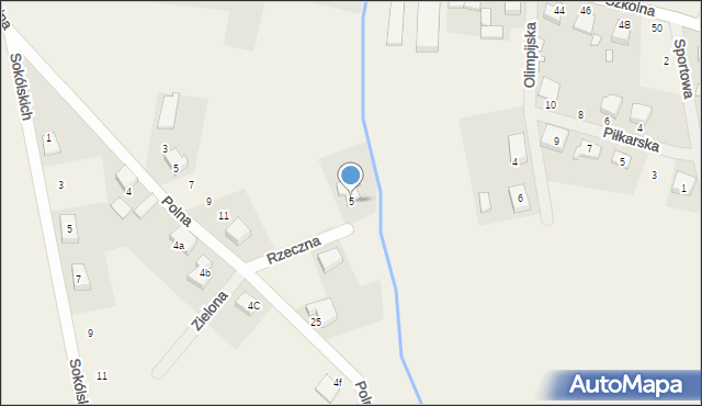 Sędzinko, Rzeczna, 5, mapa Sędzinko