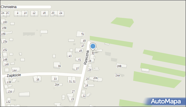 Siemianowice Śląskie, Rzeczna, 32, mapa Siemianowice Śląskie