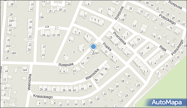 Siemianowice Śląskie, Rzepusa Stanisława, 22, mapa Siemianowice Śląskie