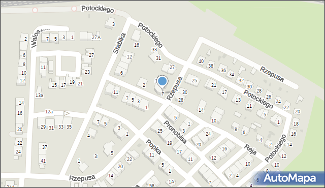 Siemianowice Śląskie, Rzepusa Stanisława, 7, mapa Siemianowice Śląskie