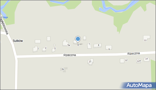 Siewierz, Rzeczna, 6, mapa Siewierz