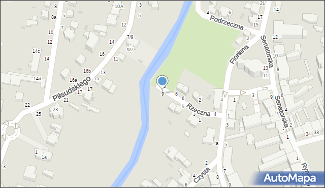 Skierniewice, Rzeczna, 9, mapa Skierniewic