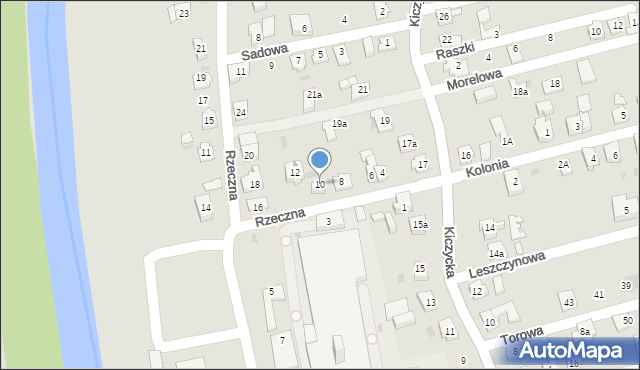 Skoczów, Rzeczna, 10, mapa Skoczów