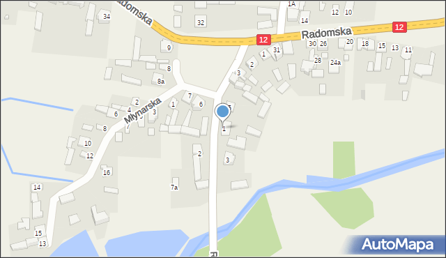 Skrzynno, Rzeczna, 1, mapa Skrzynno