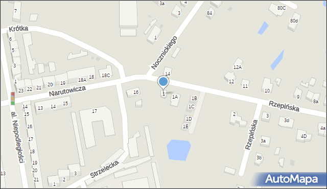 Słubice, Rzepińska, 1, mapa Słubice