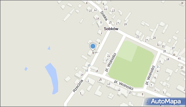 Sobków, Rzeczna, 8, mapa Sobków