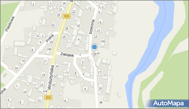 Solec, Rzeczna, 15, mapa Solec