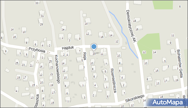 Strzyżów, Rzemieślnicza, 13, mapa Strzyżów