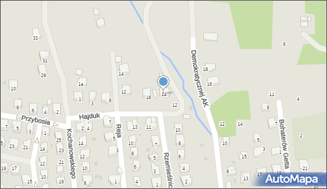 Strzyżów, Rzemieślnicza, 14, mapa Strzyżów