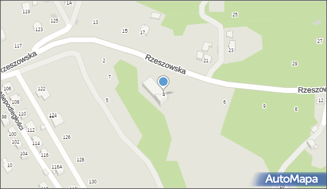 Strzyżów, Rzeszowska, 4, mapa Strzyżów