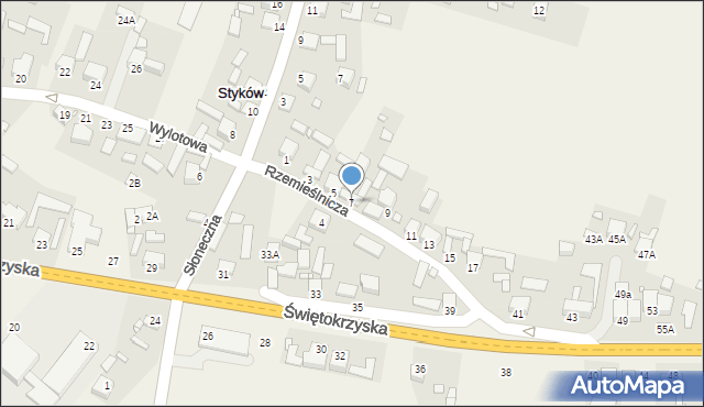 Styków, Rzemieślnicza, 7, mapa Styków