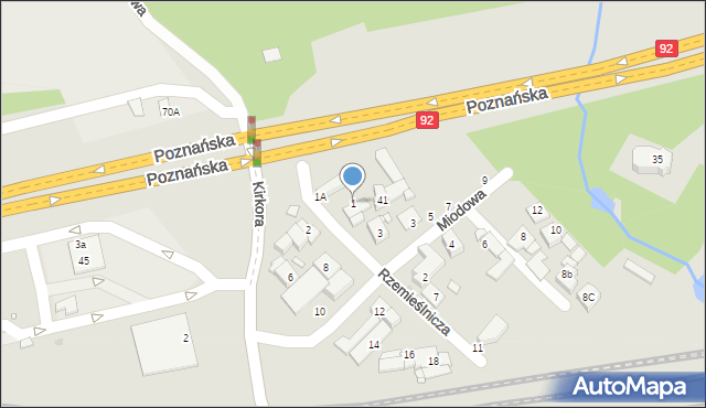 Swarzędz, Rzemieślnicza, 1, mapa Swarzędz