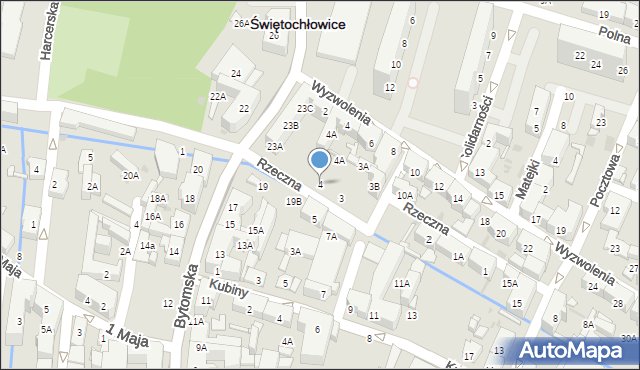 Świętochłowice, Rzeczna, 4, mapa Świętochłowice