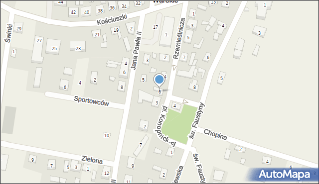 Świnice Warckie, Rzemieślnicza, 6, mapa Świnice Warckie