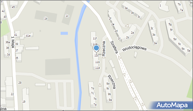 Szczecinek, Rzeczna, 11c, mapa Szczecinek