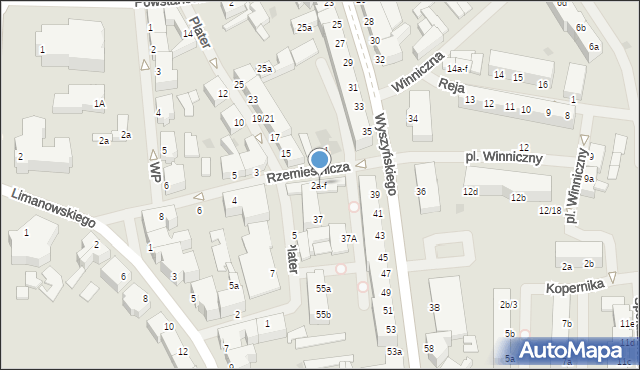 Szczecinek, Rzemieślnicza, 2a-f, mapa Szczecinek