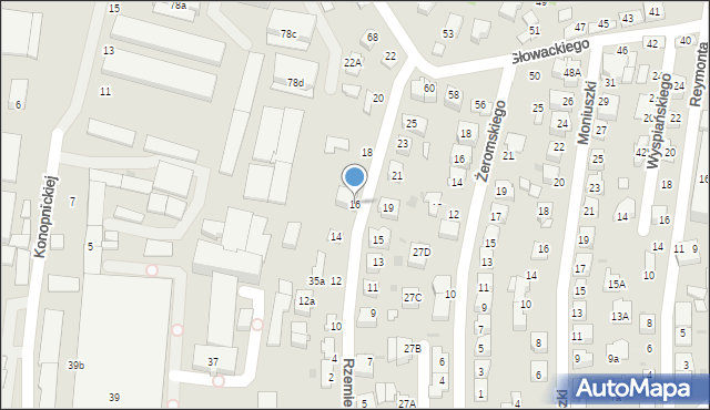 Tarnów, Rzemieślnicza, 16, mapa Tarnów