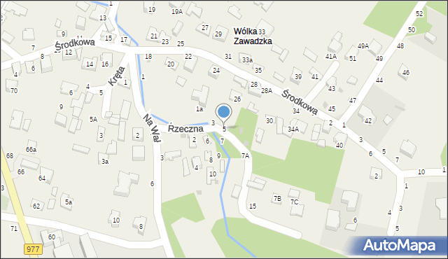 Tarnowiec, Rzeczna, 5, mapa Tarnowiec