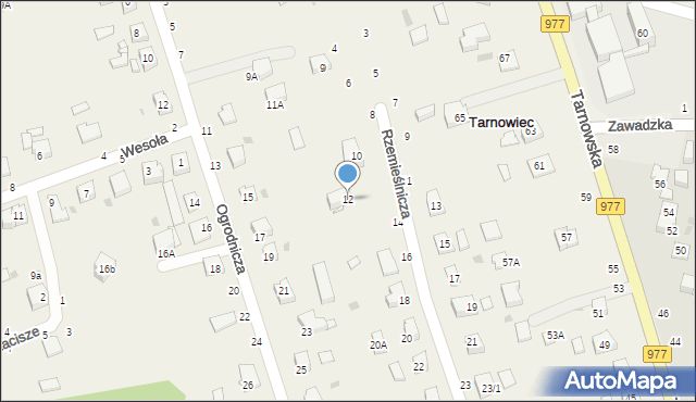 Tarnowiec, Rzemieślnicza, 12, mapa Tarnowiec