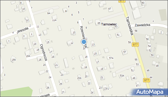 Tarnowiec, Rzemieślnicza, 14, mapa Tarnowiec