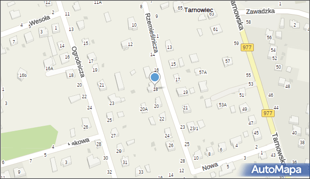 Tarnowiec, Rzemieślnicza, 18, mapa Tarnowiec