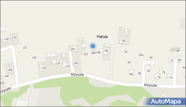 Tomice, Rzyczki, 100, mapa Tomice