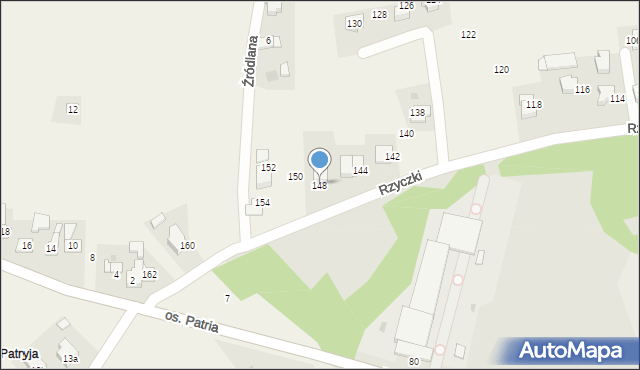 Tomice, Rzyczki, 148, mapa Tomice