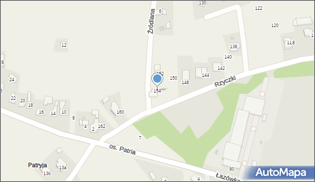 Tomice, Rzyczki, 154, mapa Tomice