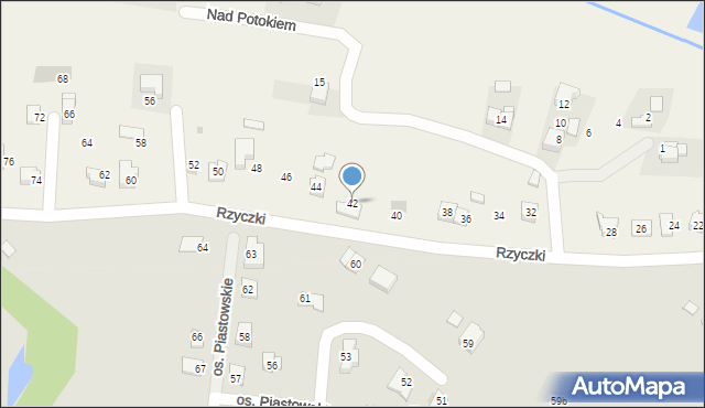Tomice, Rzyczki, 42, mapa Tomice