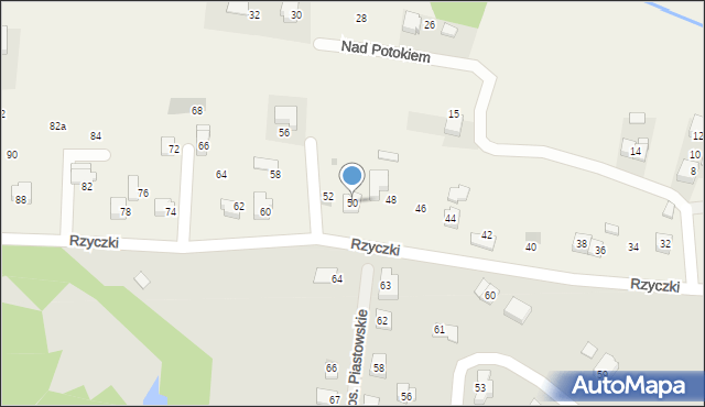 Tomice, Rzyczki, 50, mapa Tomice