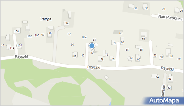 Tomice, Rzyczki, 82, mapa Tomice