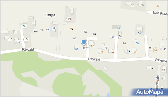 Tomice, Rzyczki, 86, mapa Tomice