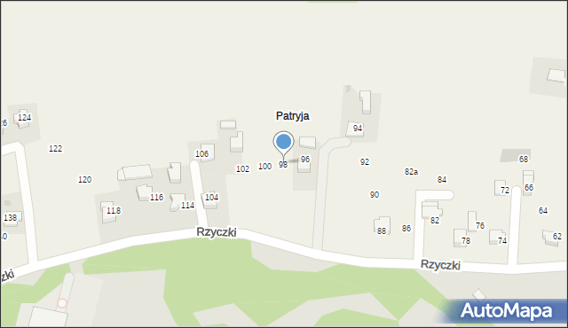Tomice, Rzyczki, 98, mapa Tomice