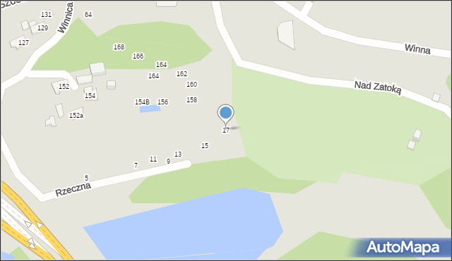 Toruń, Rzeczna, 17, mapa Torunia
