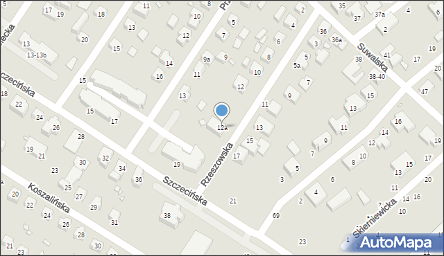 Toruń, Rzeszowska, 12a, mapa Torunia