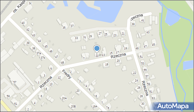 Trzcianka, Rzeczna, 11, mapa Trzcianka