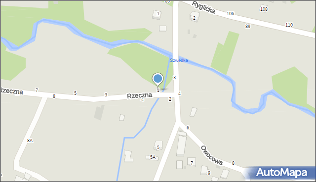 Tuchów, Rzeczna, 1, mapa Tuchów