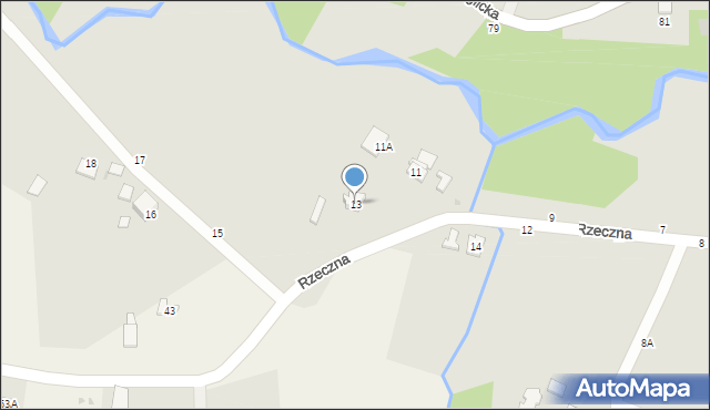 Tuchów, Rzeczna, 13, mapa Tuchów