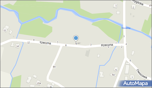 Tuchów, Rzeczna, 5, mapa Tuchów