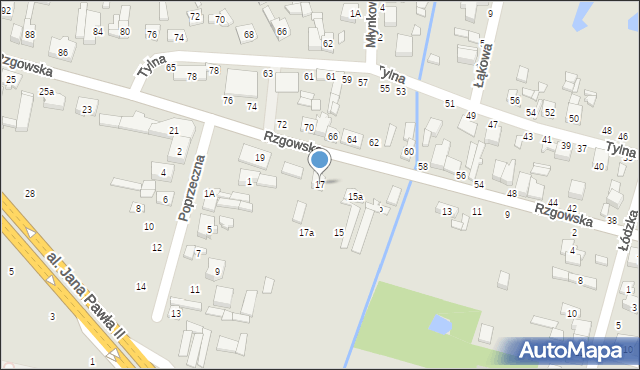 Tuszyn, Rzgowska, 17, mapa Tuszyn