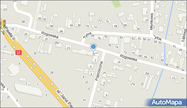 Tuszyn, Rzgowska, 21, mapa Tuszyn