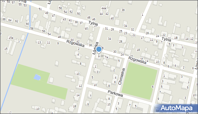 Tuszyn, Rzgowska, 7, mapa Tuszyn