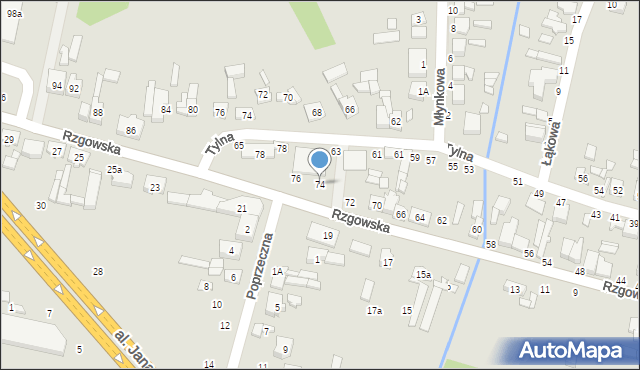Tuszyn, Rzgowska, 74, mapa Tuszyn