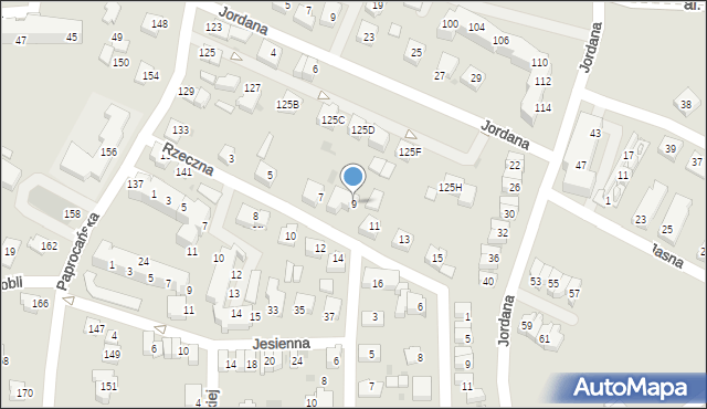 Tychy, Rzeczna, 9, mapa Tychów