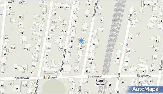 Warszawa, Rzędzińska, 33A, mapa Warszawy